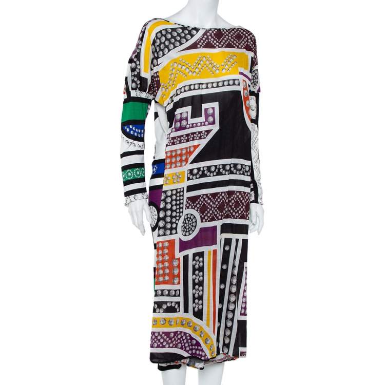 Pre Owned Just Cavalli Multicolor Printed Knit Shift Dress M
