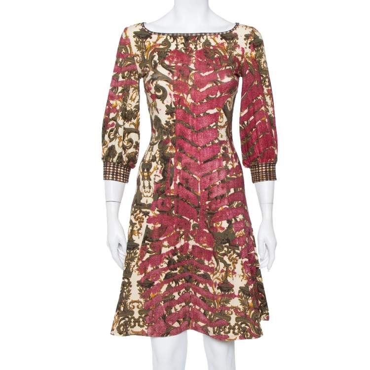 Pre Owned Just Cavalli Multicolor Knit Fit & Flare Dress M
