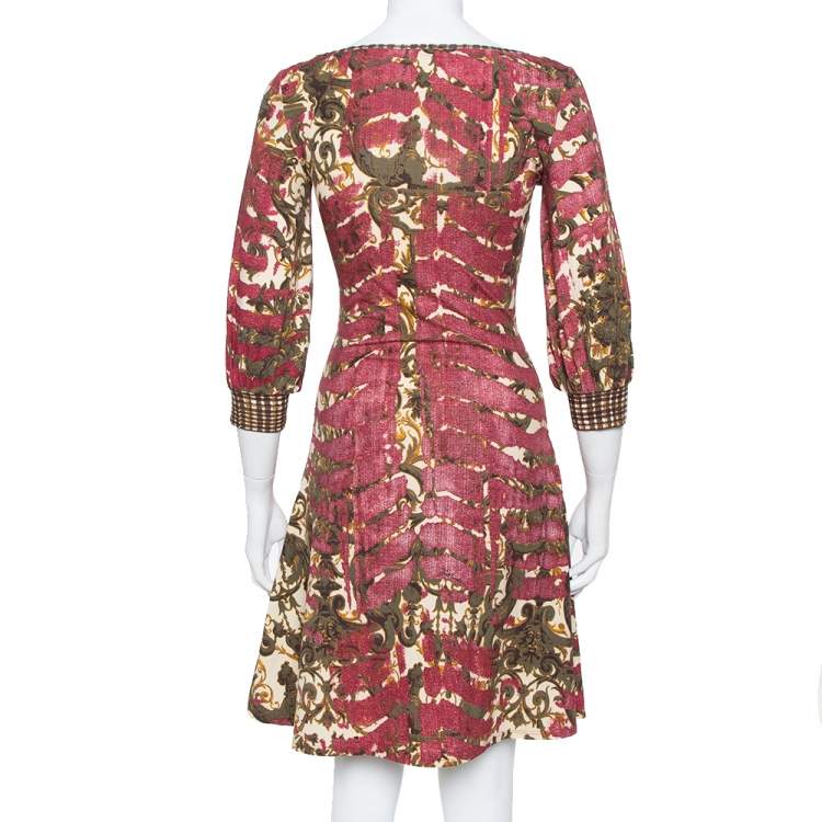Pre Owned Just Cavalli Multicolor Knit Fit & Flare Dress M