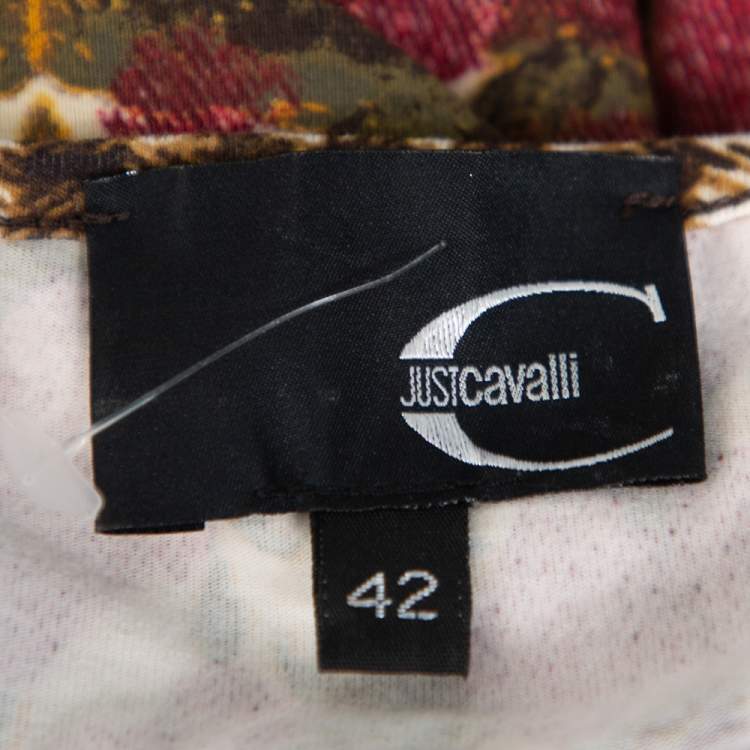 Pre Owned Just Cavalli Multicolor Knit Fit & Flare Dress M