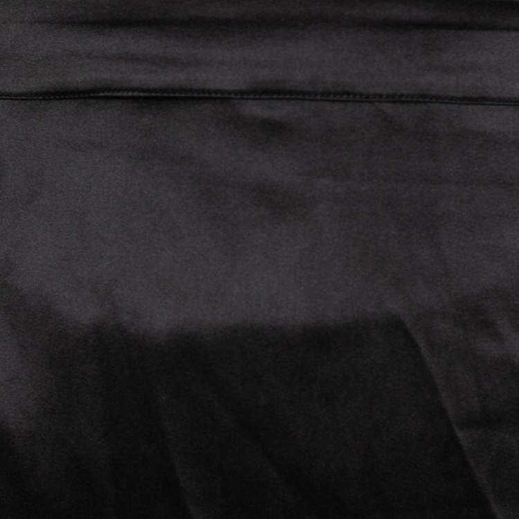 Pre Owned Just Cavalli Black Satin Asymmetrical Hem Maxi Skirt L