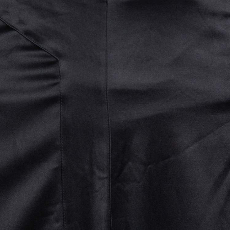 Pre Owned Just Cavalli Black Satin Paneled Maxi Skirt L