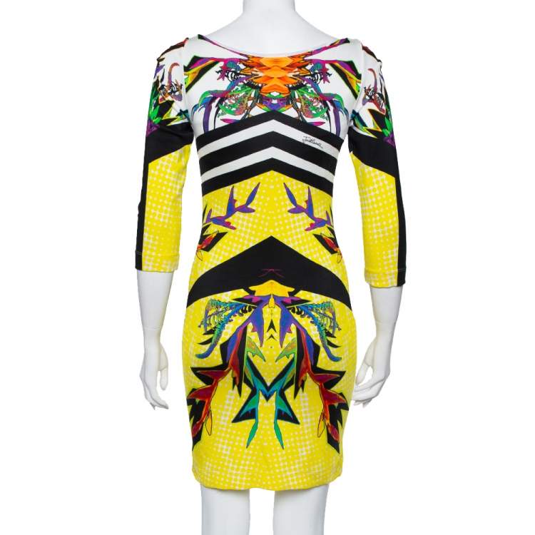 Pre Owned Just Cavalli Multicolor Printed  Knit Sheath Dress M