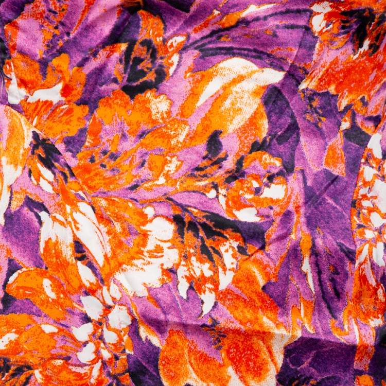 Pre Owned Just Cavalli Multicolor Printed Stretch Satin Bustier Maxi Dress S