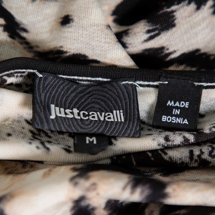 Pre Owned Just Cavalli Multicolor Abstract Printed Knit Tie Detail Mini Dress M