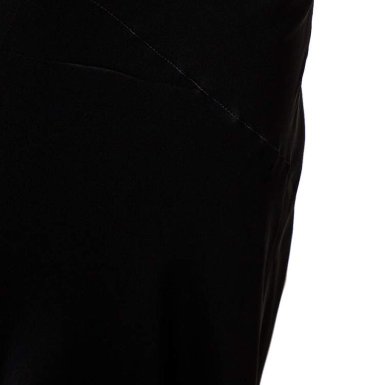 Pre Owned Just Cavalli Black Satin Paneled Maxi Skirt M