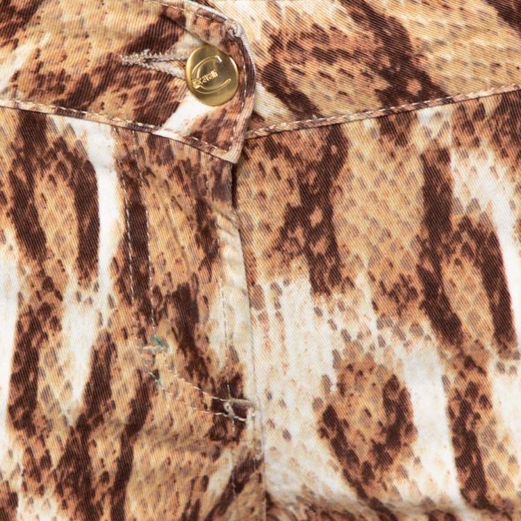 Pre Owned Just Cavalli Beige Animal Printed Denim Jeans M