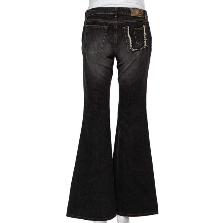 Pre Owned Just Cavalli Charcoal Grey Denim Bootcut Jeans M