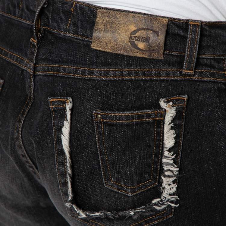 Pre Owned Just Cavalli Charcoal Grey Denim Bootcut Jeans M