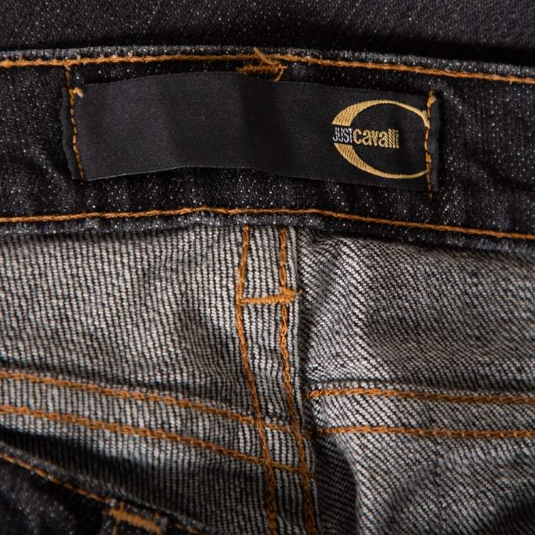 Pre Owned Just Cavalli Charcoal Grey Denim Bootcut Jeans M