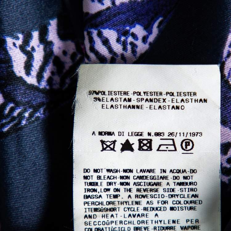 Pre Owned Just Cavalli Purple Printed Satin Flared Maxi Skirt M
