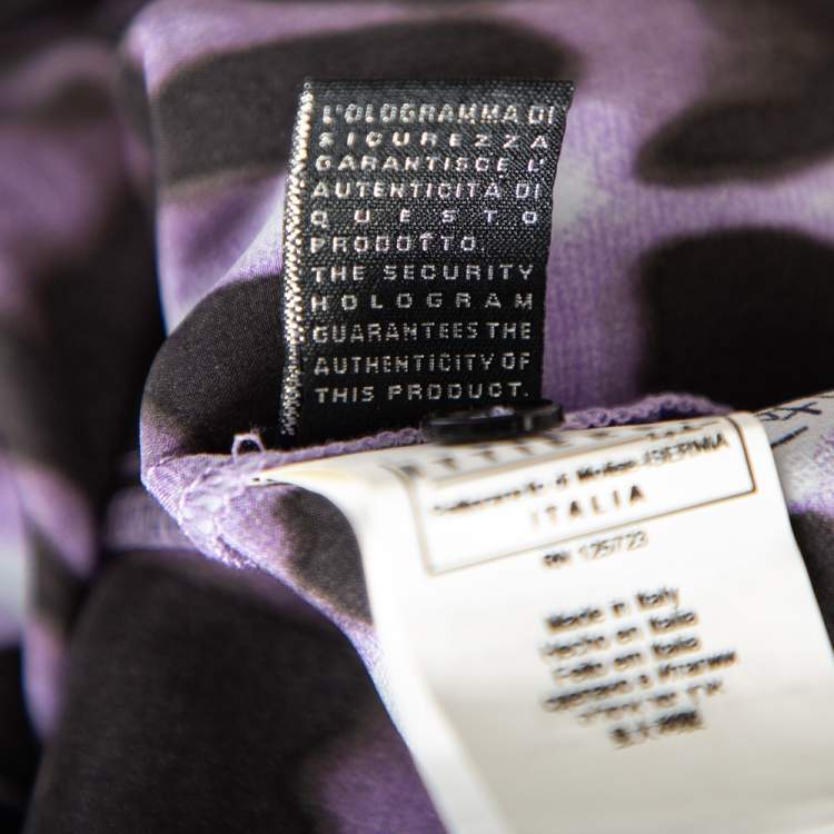 Pre Owned Just Cavalli Purple Leopard Print Silk Button Front Shirt M