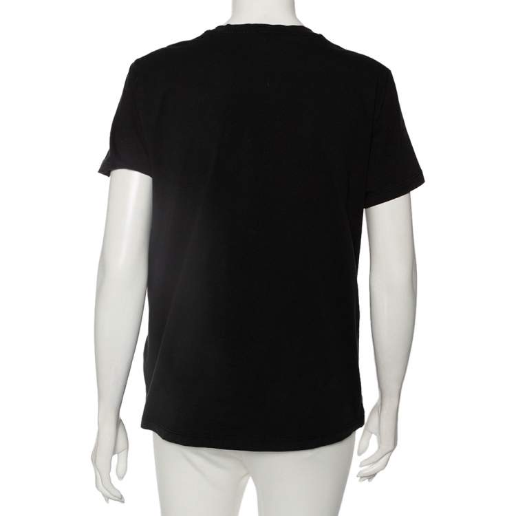 مملوكة مسبقًا Just Cavalli Black Printed Short Sleeve T-Shirt L