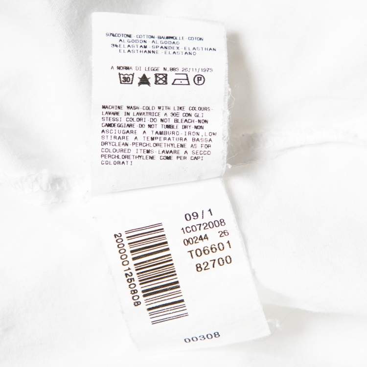 Pre Owned Just Cavalli White Cotton Paneled Button Front Shirt L