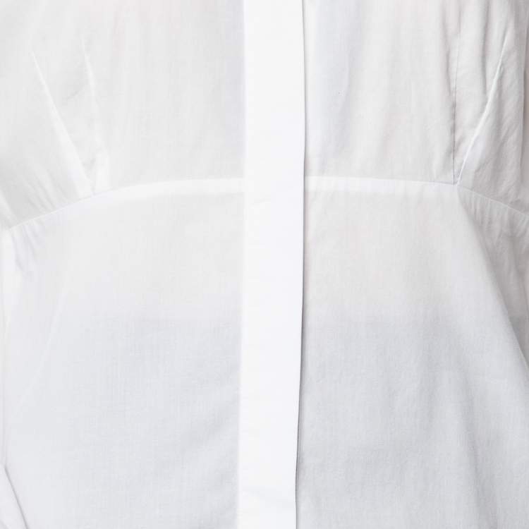 Pre Owned Just Cavalli White Cotton Paneled Button Front Shirt L