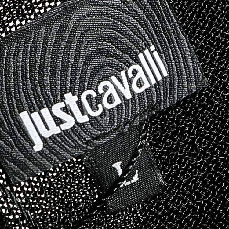 Pre Owned Just Cavalli Black Knit Cutout Detail Tunic L