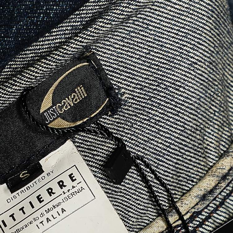 Pre Owned Just Cavalli Navy Blue Denim Button Front Jacket S
