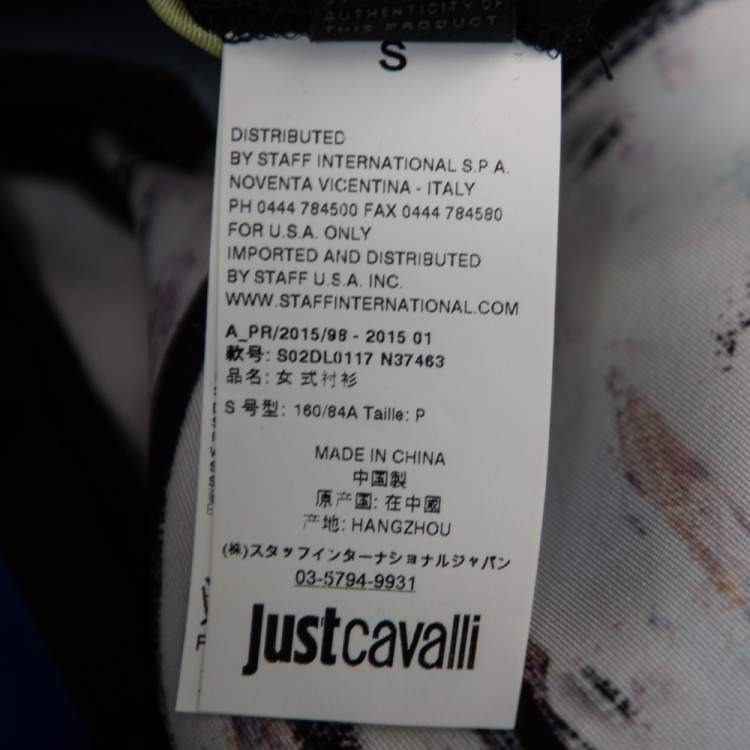 Pre Owned Just Cavalli Multicolored Printed Silk Belted Kaftan Top S