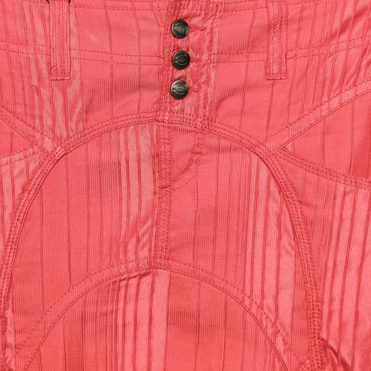 Pre Owned Just Cavalli Red Textured Cotton Mini Skirt S