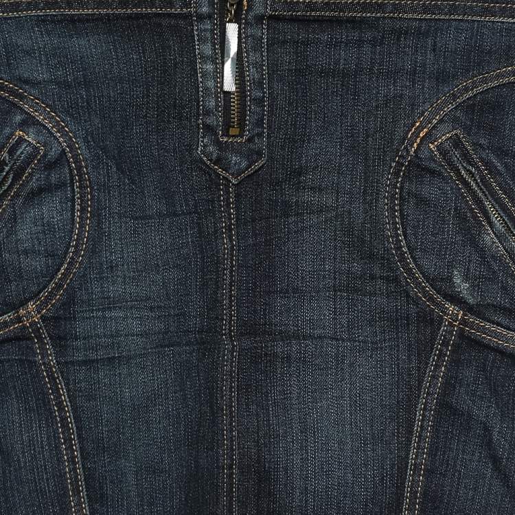 Pre Owned Just Cavalli Vintage Blue Denim Skirt S