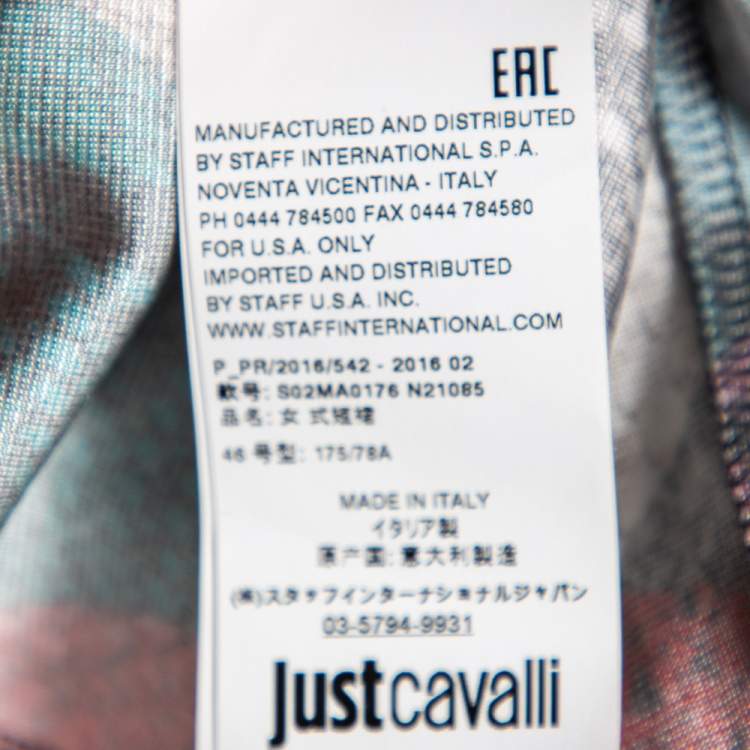 مملوكة مسبقًا Just Cavalli Multicolor Snakeskin Print Jersey Maxi Skirt L 