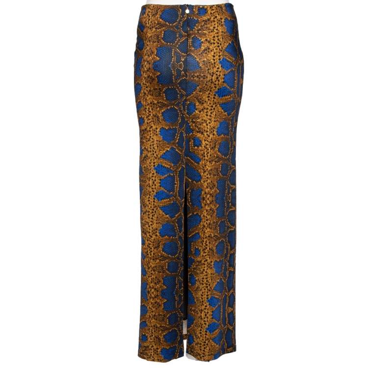 Pre Owned Just Cavalli Multicolored Snake Print Jersey Skirt XS