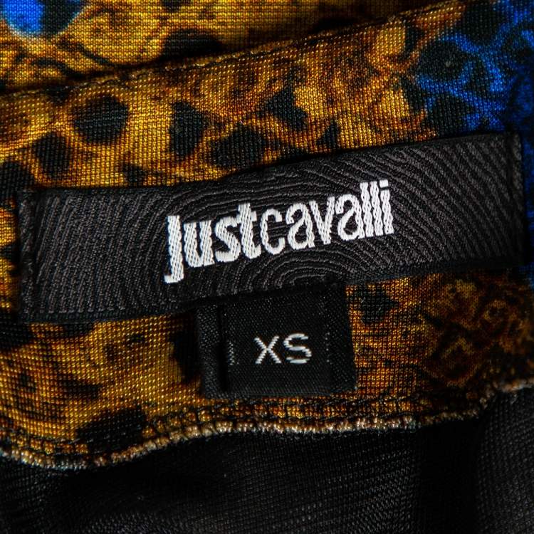 Pre Owned Just Cavalli Multicolored Snake Print Jersey Skirt XS