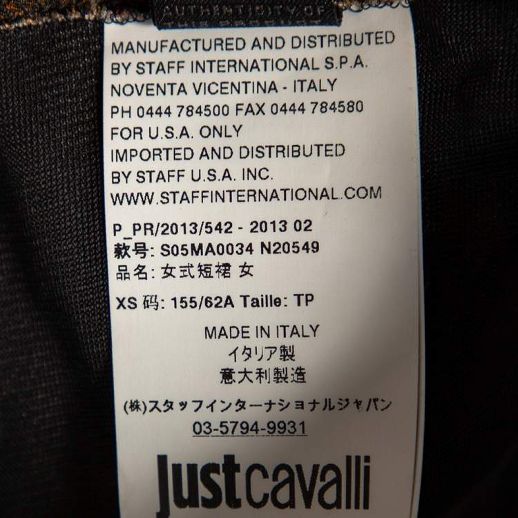 Pre Owned Just Cavalli Multicolored Snake Print Jersey Skirt XS