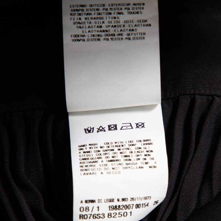 Pre Owned Just Cavalli Black Silk Embellished Waist Pleated Top S 