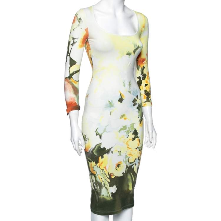 Pre Owned Just Cavalli Multicolored Printed Jersey Long Sleeve Dress S
