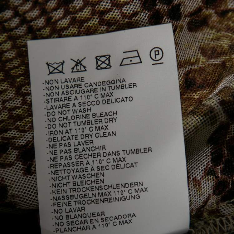 Pre Owned Just Cavalli Brown Animal Print Silk Knit Lace-Up Detail Belted Dress M