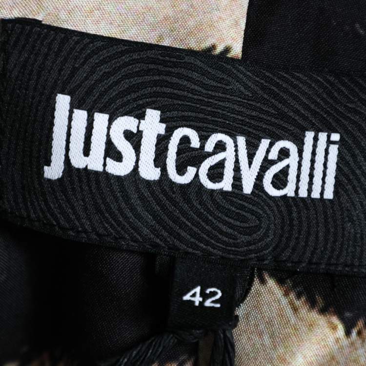 Pre Owned Just Cavalli Black Synthetic Quilted Jacket M