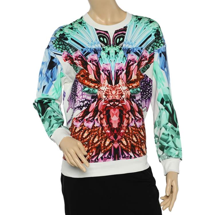 Pre Owned Just Cavalli Multicolor Printed Cotton Knit Sweatshirt S