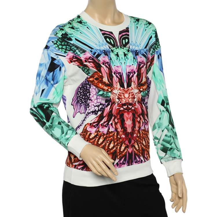 Pre Owned Just Cavalli Multicolor Printed Cotton Knit Sweatshirt S