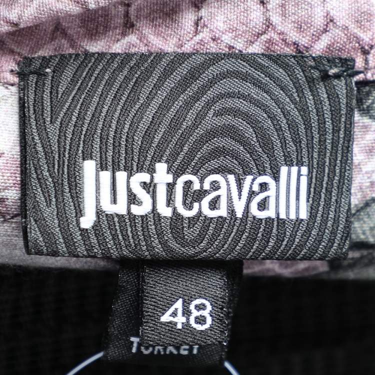 Pre Owned Just Cavalli Pink Floral Printed Georgette Shirt L