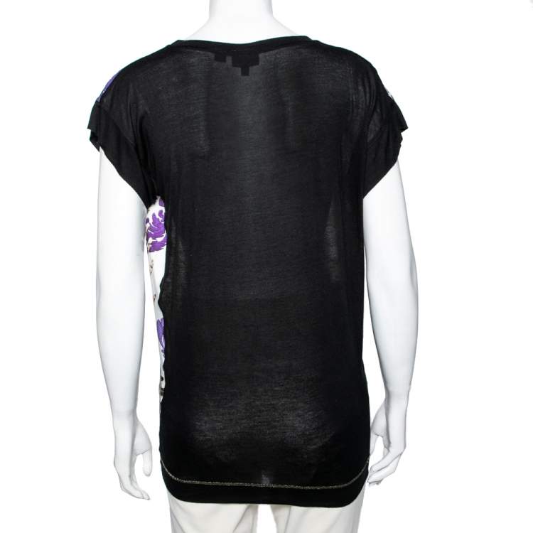 Pre Owned Just Cavalli Multicolor Printed Silk Top XXS