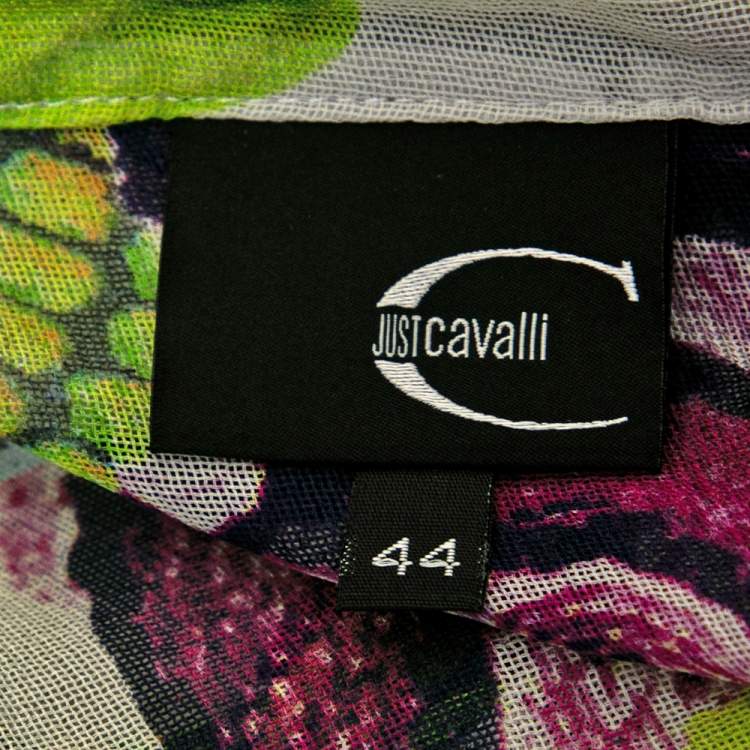 Pre Owned Just Cavalli Multicolor Butterfly Printed Top M