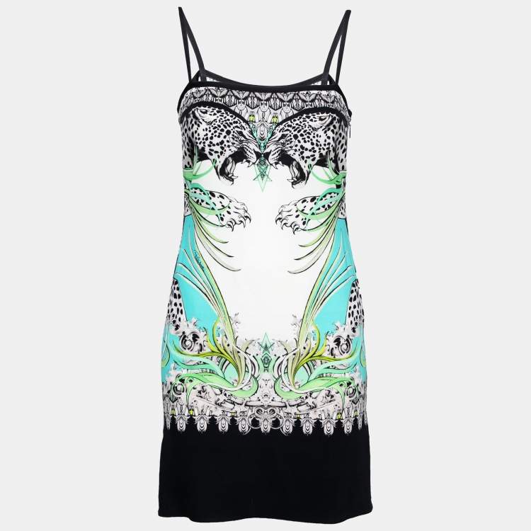 Pre Owned Just Cavalli Multicolor Printed Crepe Sleeveless Dress S