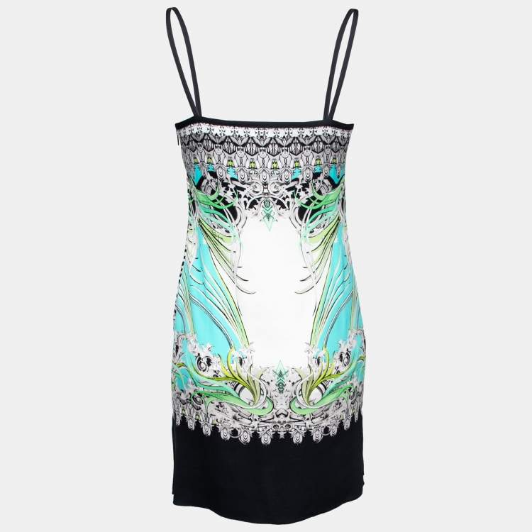Pre Owned Just Cavalli Multicolor Printed Crepe Sleeveless Dress S