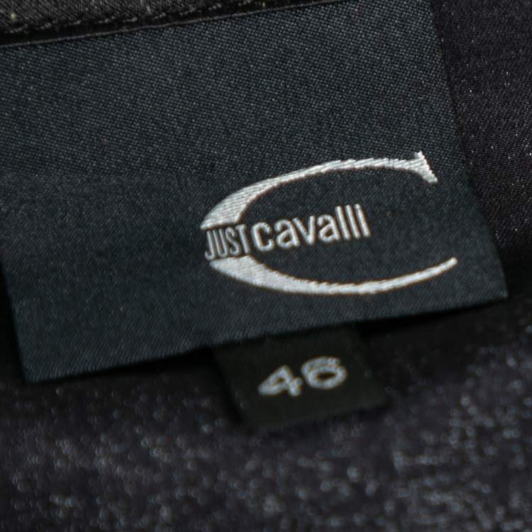 مملوكة مسبقًا Just Cavalli Multicolor Printed Silk Stain Button Front Shirt L