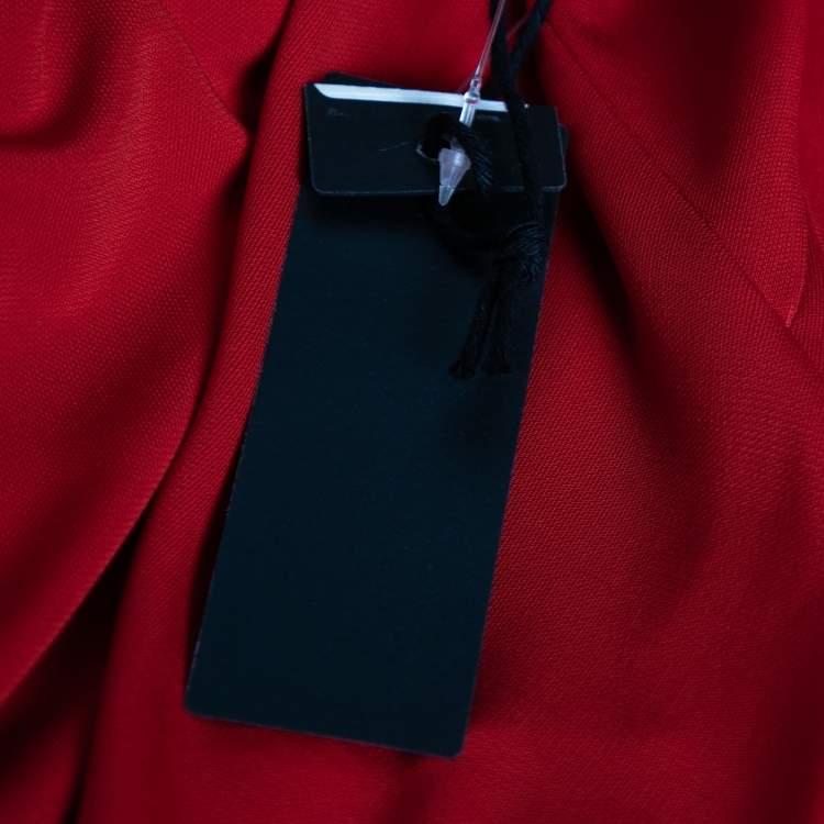 Pre Owned Just Cavalli Red Jersey Halterneck Maxi Dress XS