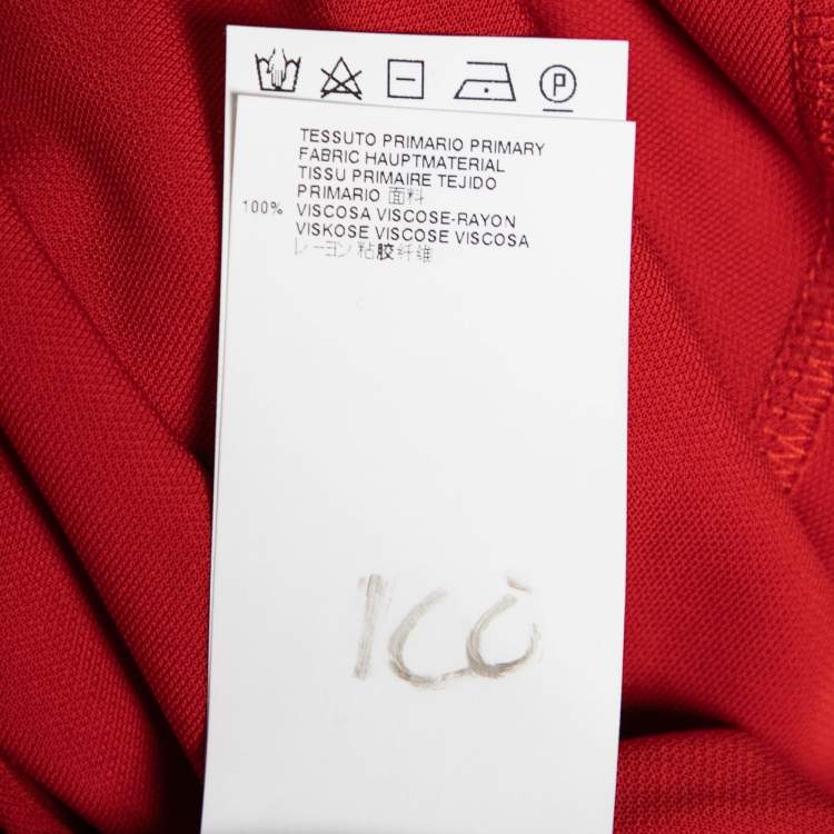 Pre Owned Just Cavalli Red Jersey Halterneck Maxi Dress XS