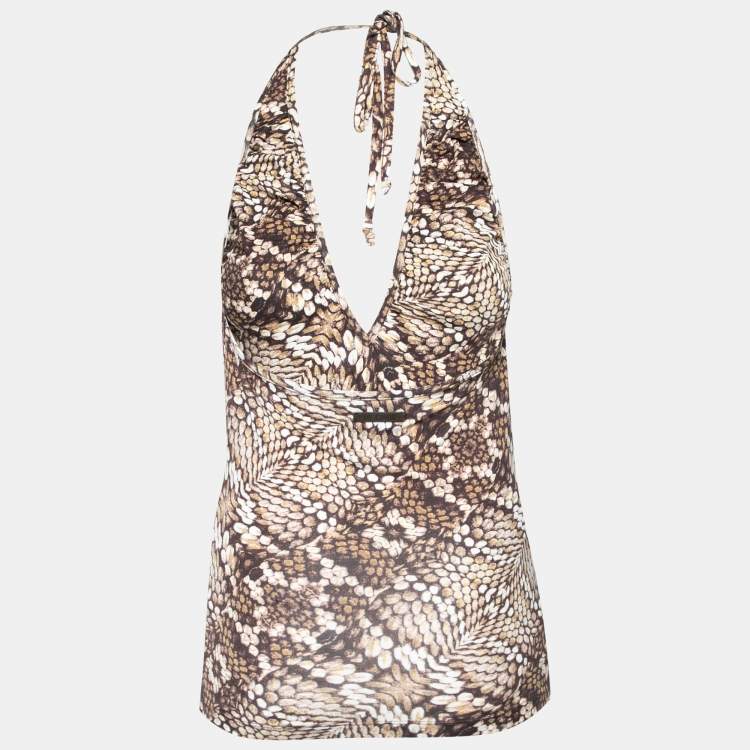 just cavalli トップス Vintage 90s JUST CAVALLI Top Animal Print | Orange Giraffe