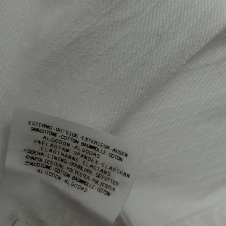 Pre Owned Just Cavalli White Denim Flared Maxi Skirt L