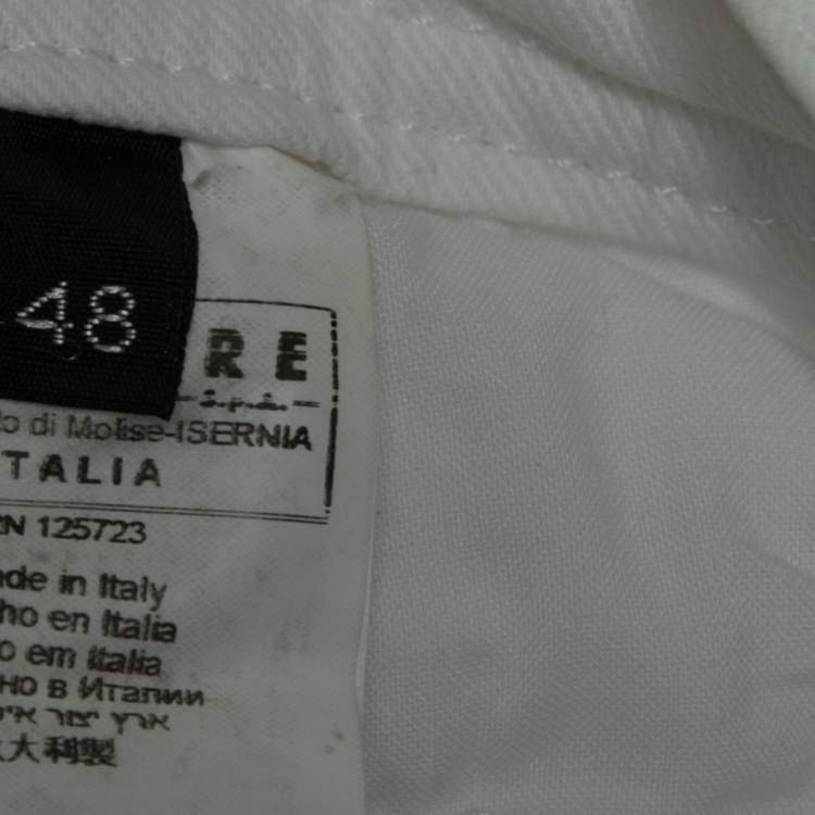 Pre Owned Just Cavalli White Denim Flared Maxi Skirt L