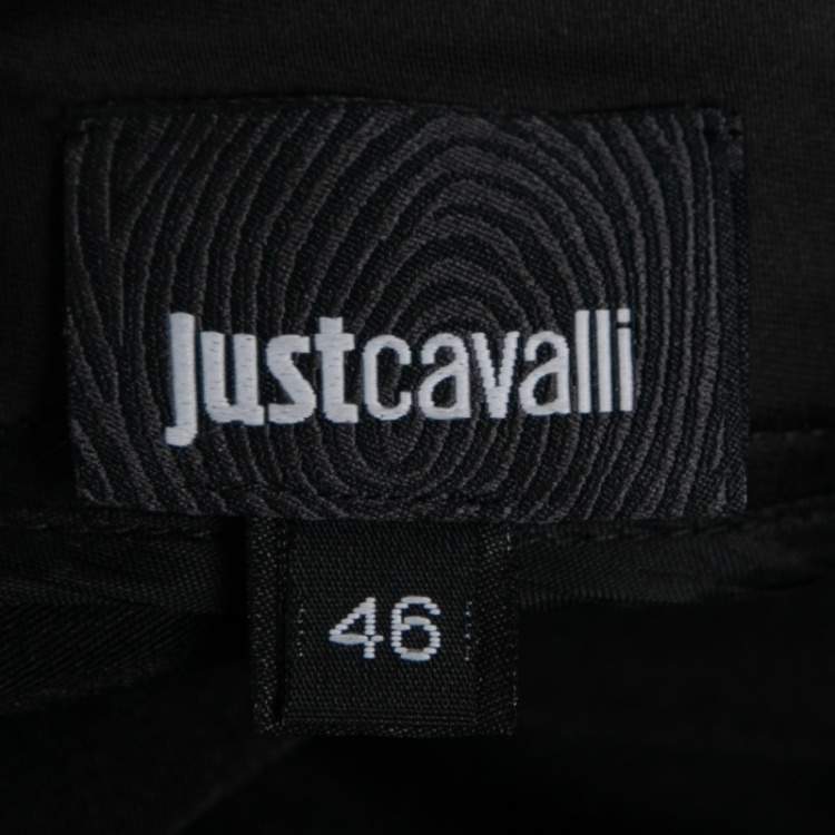 Pre Owned Just Cavalli Black Satin & Lace Maxi Skirt L