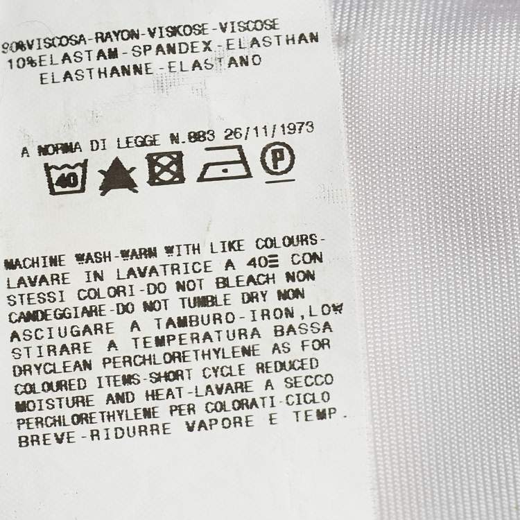Pre Owned Just Cavalli White Printed Jersey Sleeve Dress M