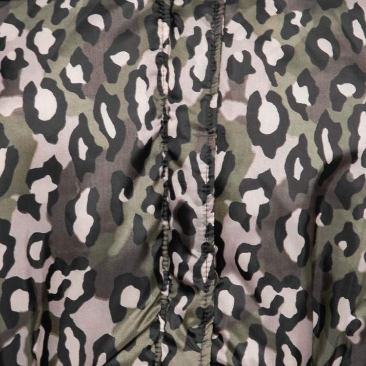 Pre Owned Just Cavalli Multicolor Printed Synthetic Shearling Trimmed Jacket L