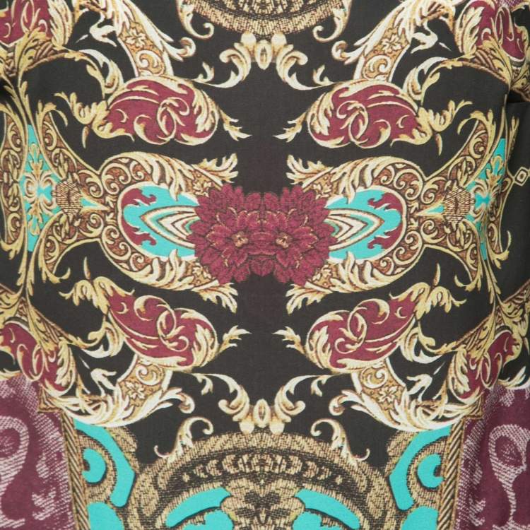 Pre Owned Just Cavalli Multicolor Printed Silk Midi Dress M