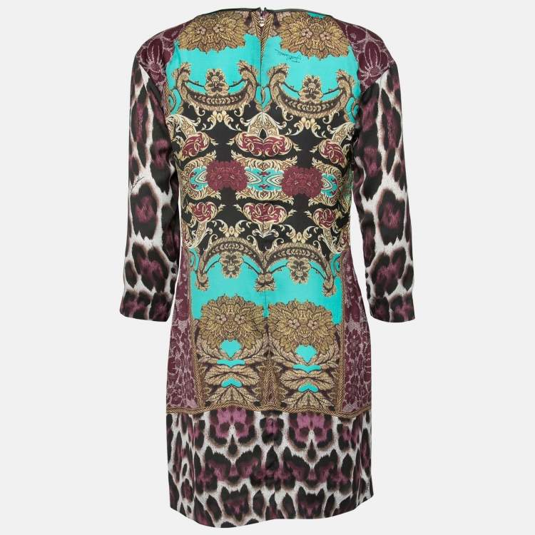 Pre Owned Just Cavalli Multicolor Printed Silk Midi Dress M